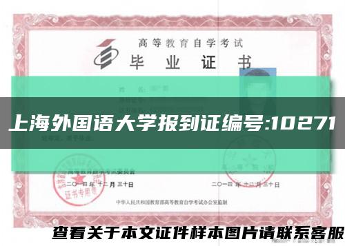 上海外国语大学报到证编号:10271缩略图