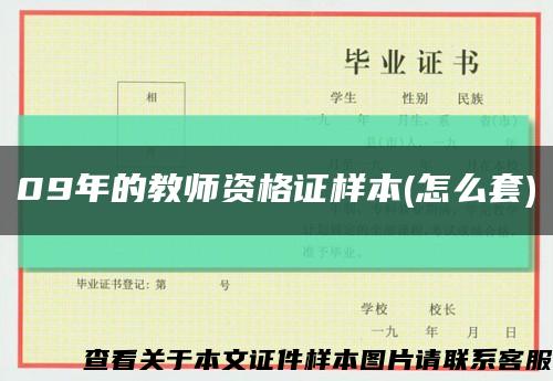 09年的教师资格证样本(怎么套)缩略图