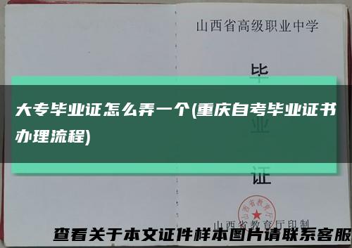 大专毕业证怎么弄一个(重庆自考毕业证书办理流程)缩略图