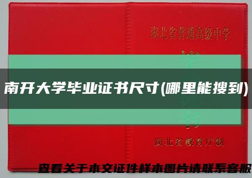 南开大学毕业证书尺寸(哪里能搜到)缩略图