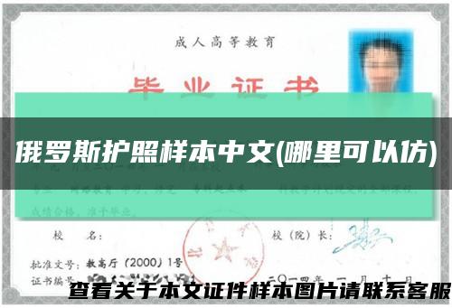 俄罗斯护照样本中文(哪里可以仿)缩略图