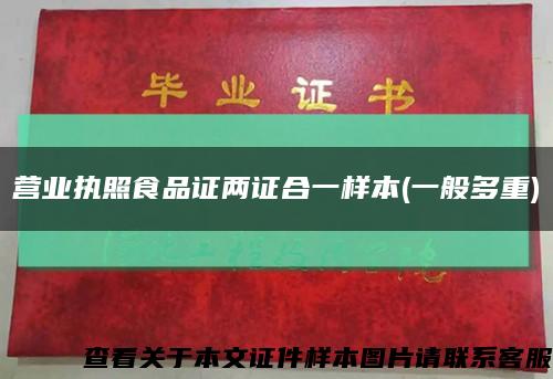 营业执照食品证两证合一样本(一般多重)缩略图