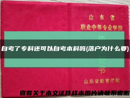 自考了专科还可以自考本科吗(落户为什么要)缩略图