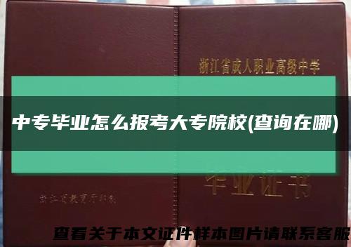 中专毕业怎么报考大专院校(查询在哪)缩略图