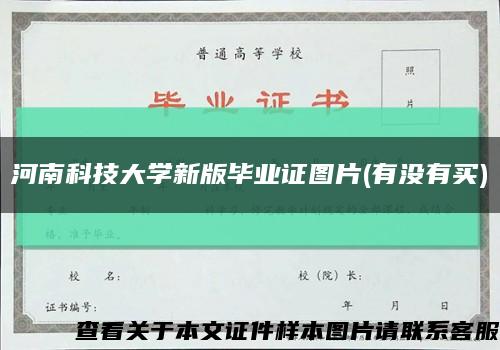 河南科技大学新版毕业证图片(有没有买)缩略图