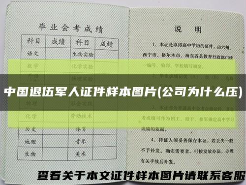 中国退伍军人证件样本图片(公司为什么压)缩略图