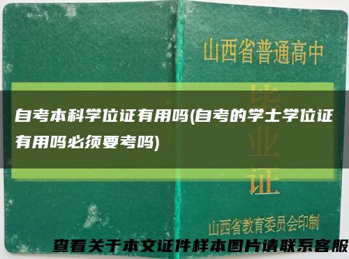 自考本科学位证有用吗(自考的学士学位证有用吗必须要考吗)缩略图