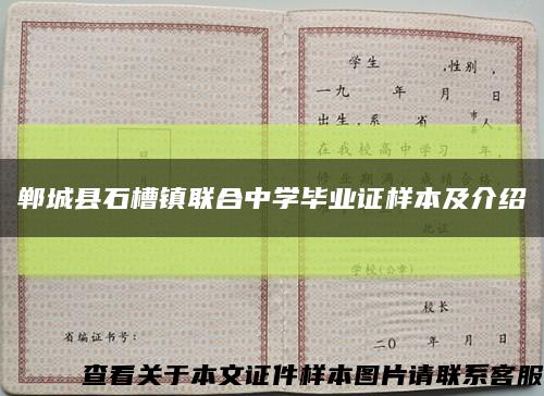 郸城县石槽镇联合中学毕业证样本及介绍缩略图