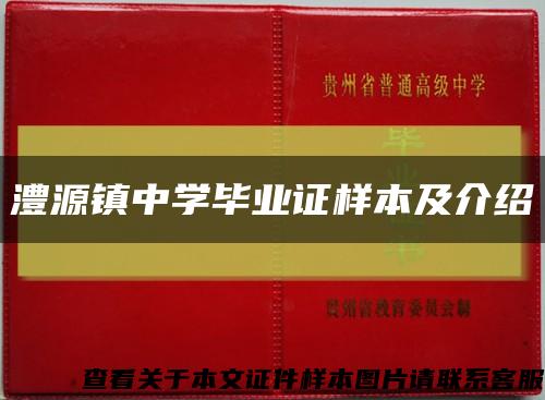 澧源镇中学毕业证样本及介绍缩略图
