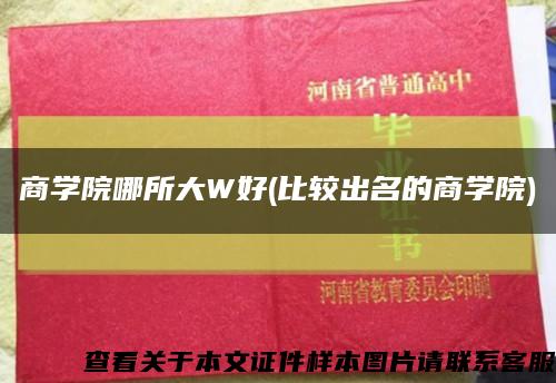 商学院哪所大W好(比较出名的商学院)缩略图