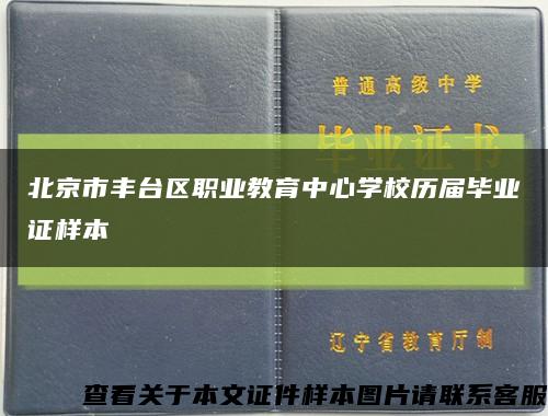 北京市丰台区职业教育中心学校历届毕业证样本缩略图