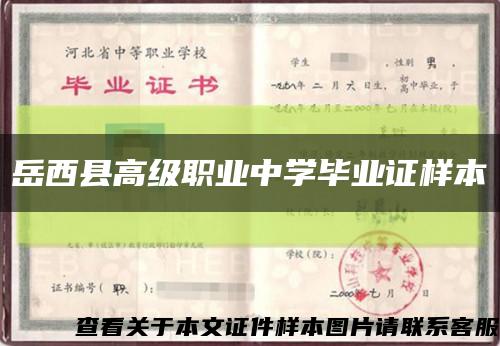岳西县高级职业中学毕业证样本缩略图