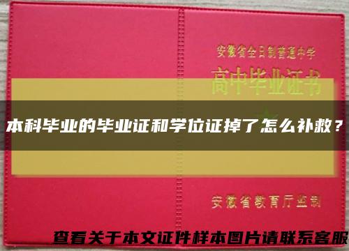 本科毕业的毕业证和学位证掉了怎么补救？缩略图