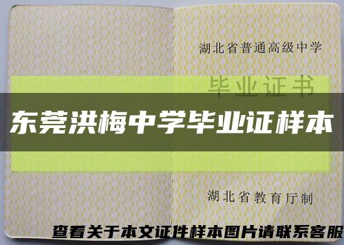 东莞洪梅中学毕业证样本缩略图