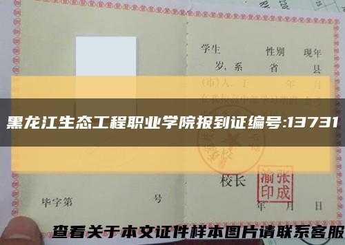 黑龙江生态工程职业学院报到证编号:13731缩略图
