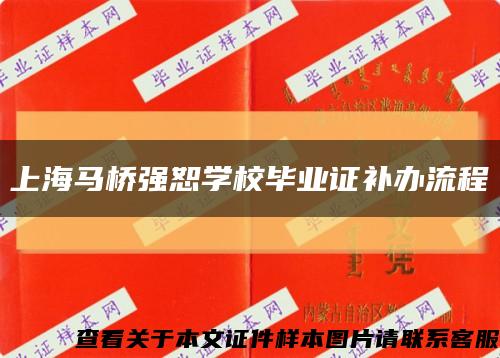 上海马桥强恕学校毕业证补办流程缩略图
