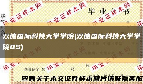双德国际科技大学学院(双德国际科技大学学院QS)缩略图