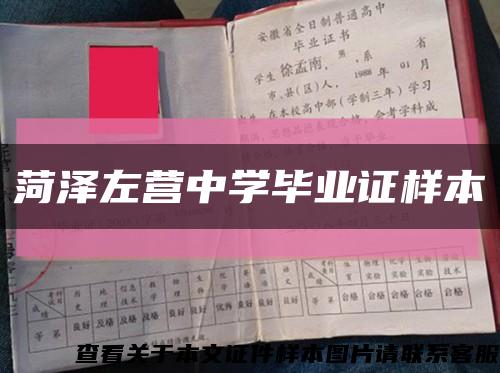菏泽左营中学毕业证样本缩略图