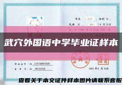 武穴外国语中学毕业证样本缩略图