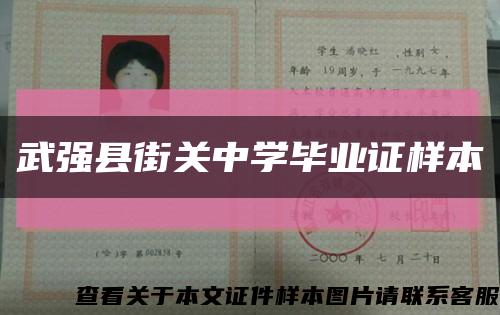 武强县街关中学毕业证样本缩略图