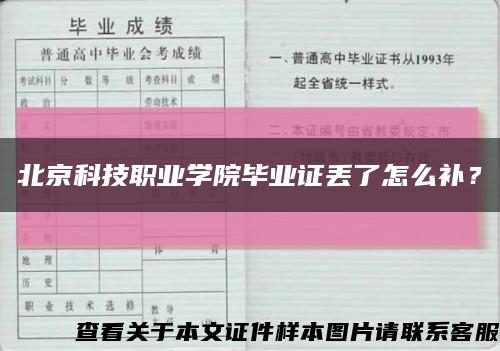 北京科技职业学院毕业证丢了怎么补？缩略图