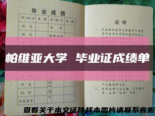 帕维亚大学 毕业证成绩单缩略图