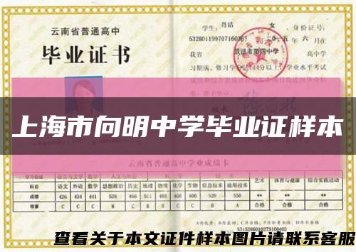 上海市向明中学毕业证样本缩略图