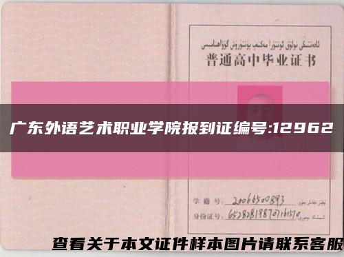广东外语艺术职业学院报到证编号:12962缩略图