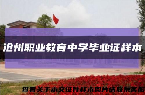 沧州职业教育中学毕业证样本缩略图