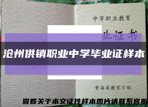 沧州供销职业中学毕业证样本缩略图