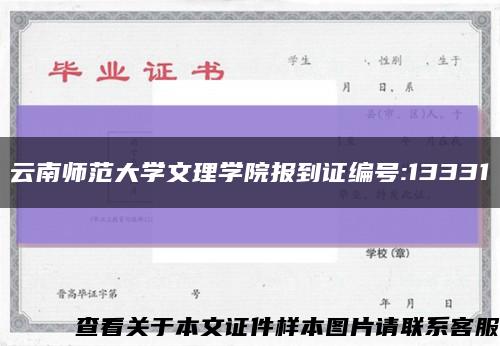 云南师范大学文理学院报到证编号:13331缩略图