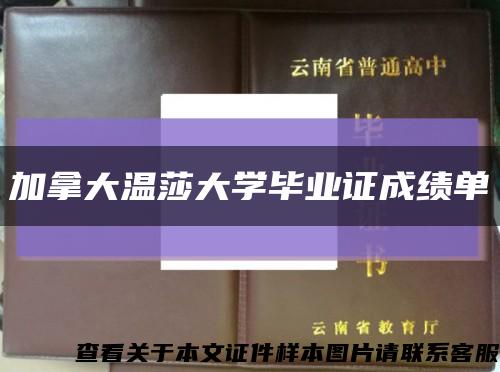 加拿大温莎大学毕业证成绩单缩略图
