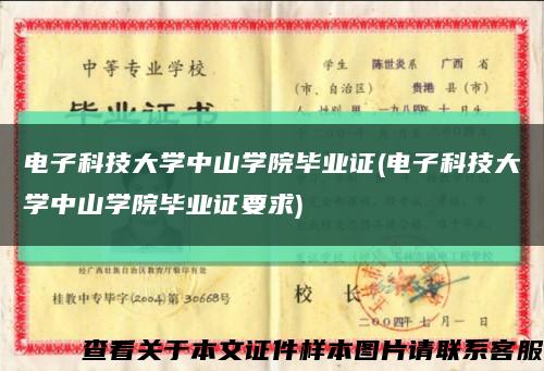 电子科技大学中山学院毕业证(电子科技大学中山学院毕业证要求)缩略图
