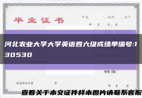 河北农业大学大学英语四六级成绩单编号:130530缩略图