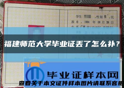 福建师范大学毕业证丢了怎么补？缩略图