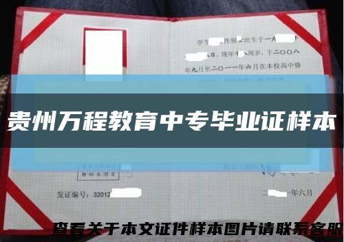 贵州万程教育中专毕业证样本缩略图