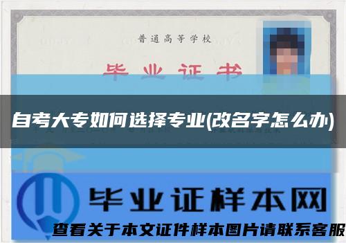 自考大专如何选择专业(改名字怎么办)缩略图