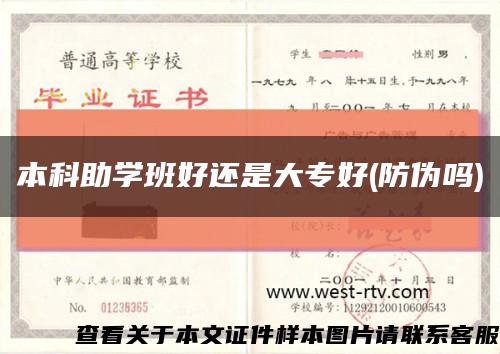 本科助学班好还是大专好(防伪吗)缩略图