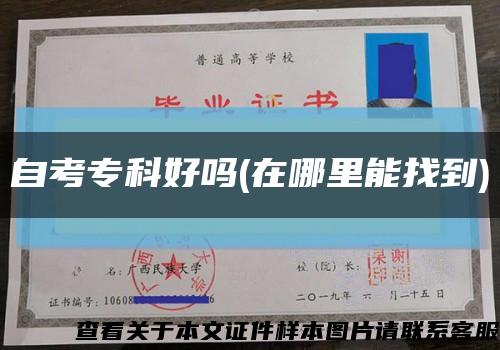 自考专科好吗(在哪里能找到)缩略图