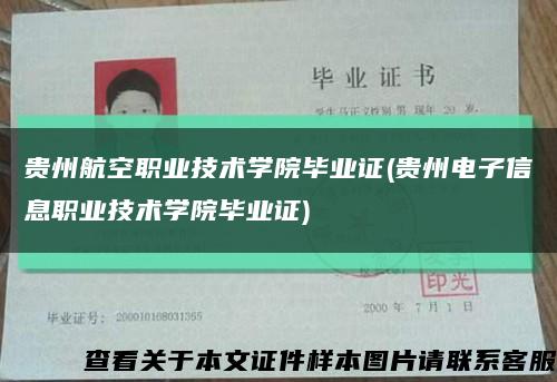 贵州航空职业技术学院毕业证(贵州电子信息职业技术学院毕业证)缩略图