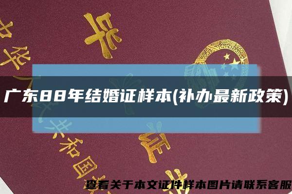广东88年结婚证样本(补办最新政策)缩略图
