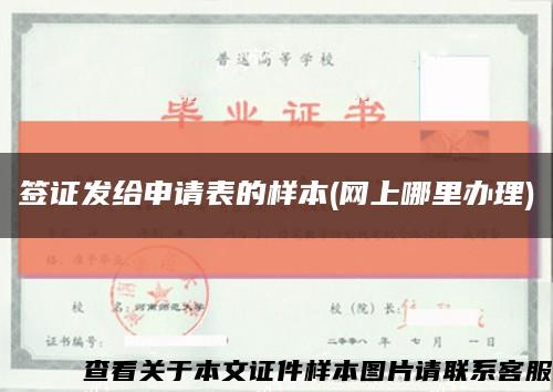 签证发给申请表的样本(网上哪里办理)缩略图