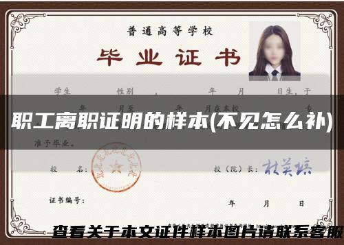 职工离职证明的样本(不见怎么补)缩略图