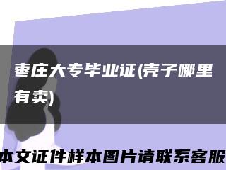 枣庄大专毕业证(壳子哪里有卖)缩略图