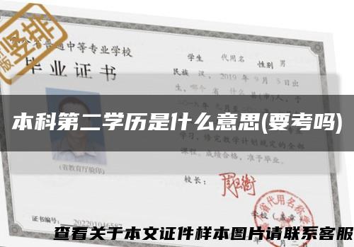 本科第二学历是什么意思(要考吗)缩略图