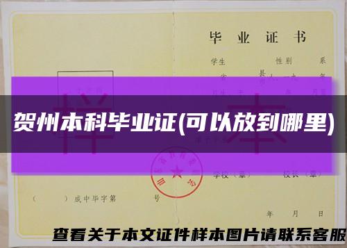 贺州本科毕业证(可以放到哪里)缩略图