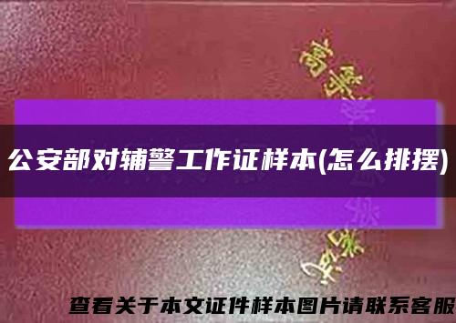公安部对辅警工作证样本(怎么排摆)缩略图