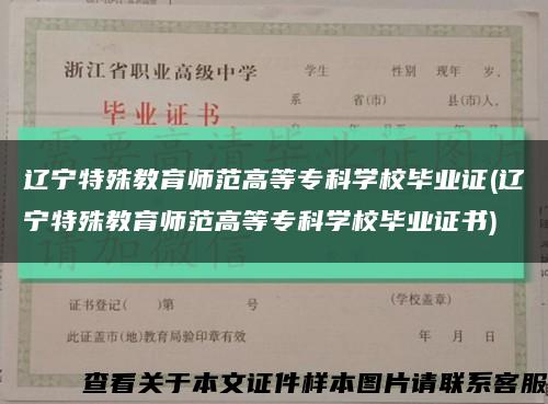 辽宁特殊教育师范高等专科学校毕业证(辽宁特殊教育师范高等专科学校毕业证书)缩略图