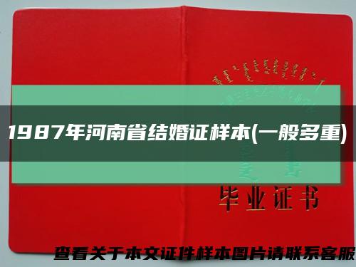 1987年河南省结婚证样本(一般多重)缩略图