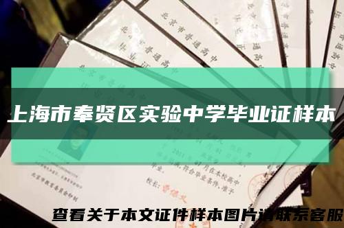上海市奉贤区实验中学毕业证样本缩略图
